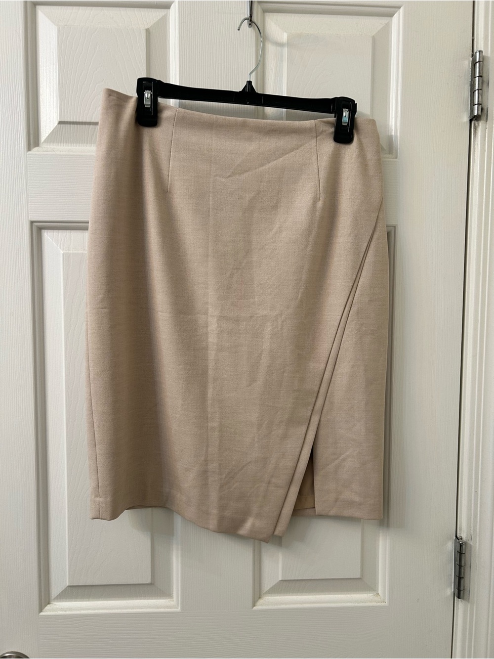 NWT White House Black Market Beige Wrap-Detail Pencil Skirt - Women